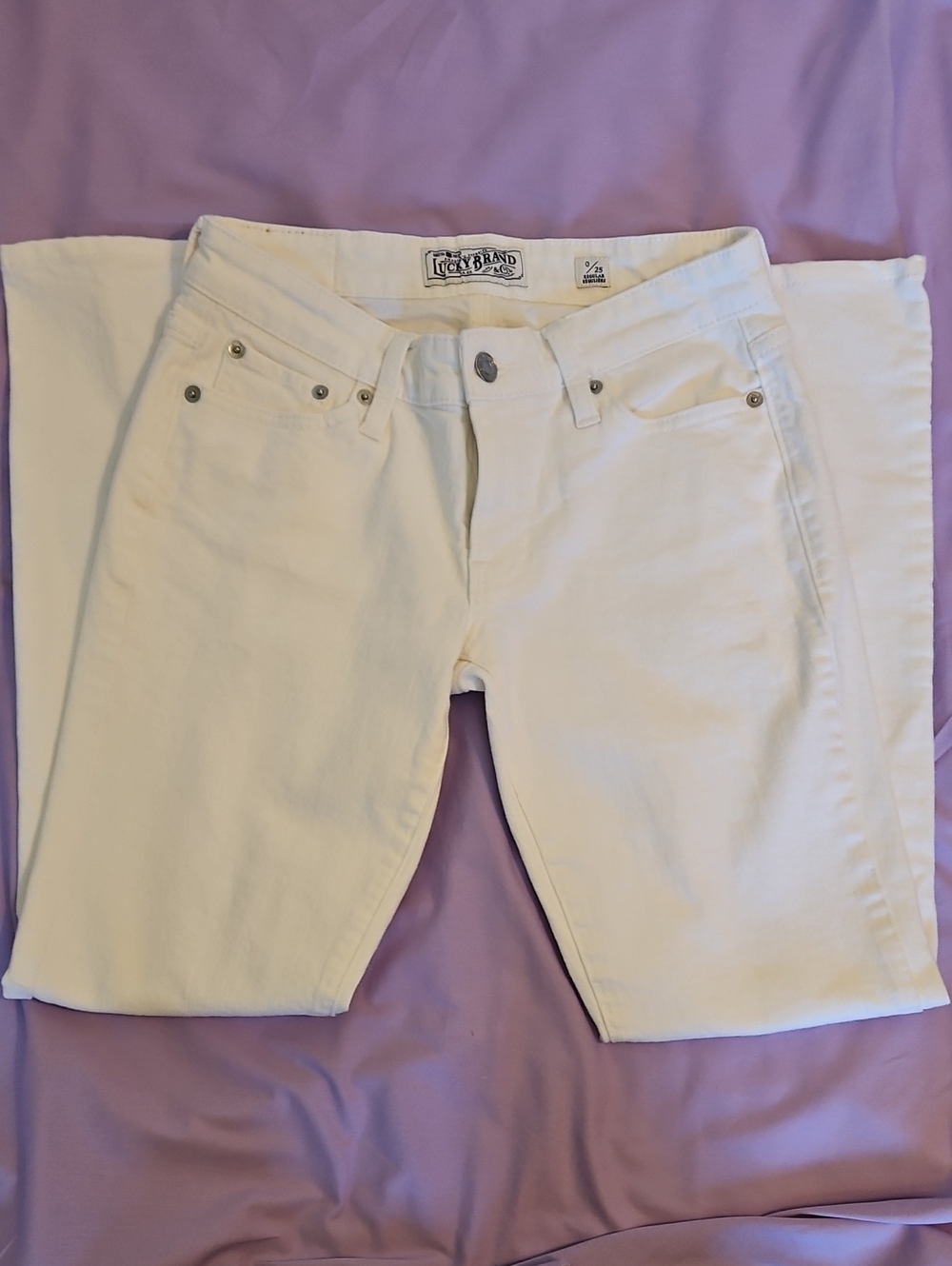 Lucky Brand Women's White Sweet Straight Jeans